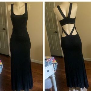 Cutout black maxi dress S